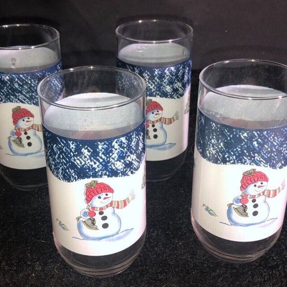 VTG 18 pcs Thomson Pottery Snowman Christmas Spongeware Dinnerware & Drinkware - Picture 14 of 14